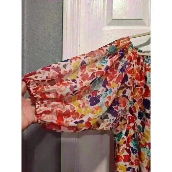 Bisou Bisou by Michelle Bohbot Cropped Blouson Floral Multicolor Medium Women's - Picture 4 of 7